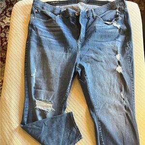 Blue Distressed Denim Torrid Jeans- Plus Size (Petite)